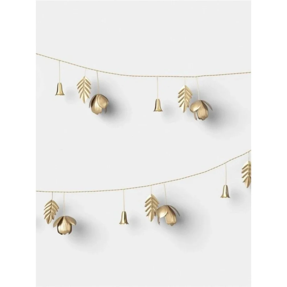 Threshold gold metal botanical Garland
